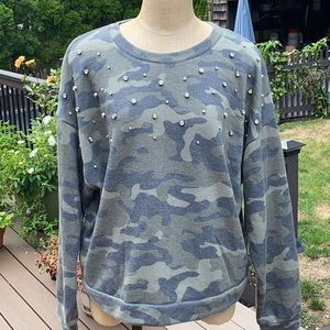Express camo sweatshirt with studded detail